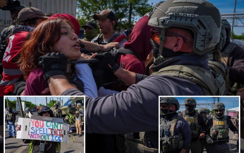 Anti-ICE Protesters Clash with Officers at Newark Detention Center