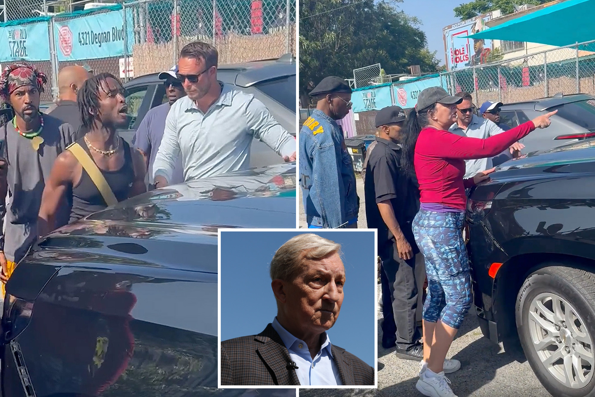 Knife-Wielding Protester Confronts Steyer at LA Rally