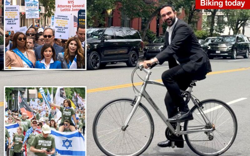Ex-mayors join Hochul at NYC Israel parade as Mamdani rides bike