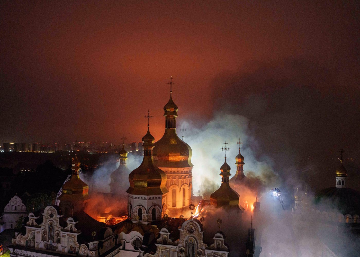 Russian airstrikes on Ukraine: At least nine dead, famous cave monastery burns