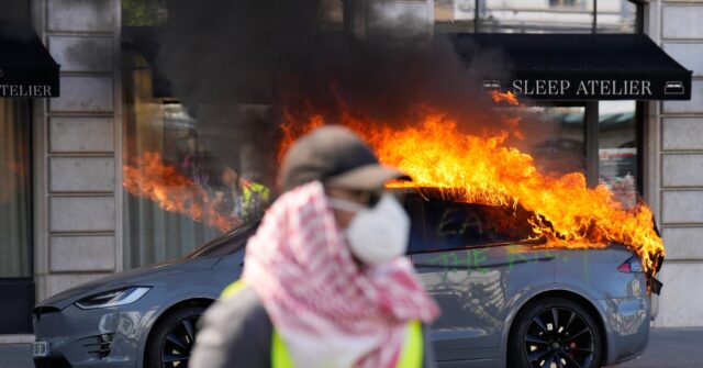 Far Leftists Torch Tesla, Smash Shops at G7 Summit in Geneva