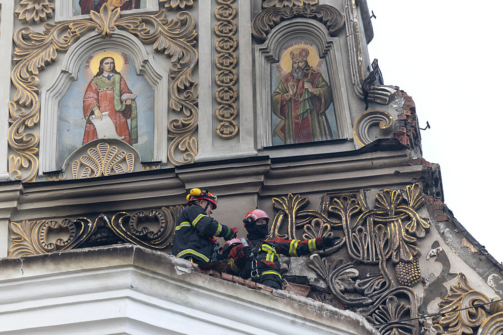 Russian Missiles Strike Kyiv Cathedral, Kill Nine in Attack