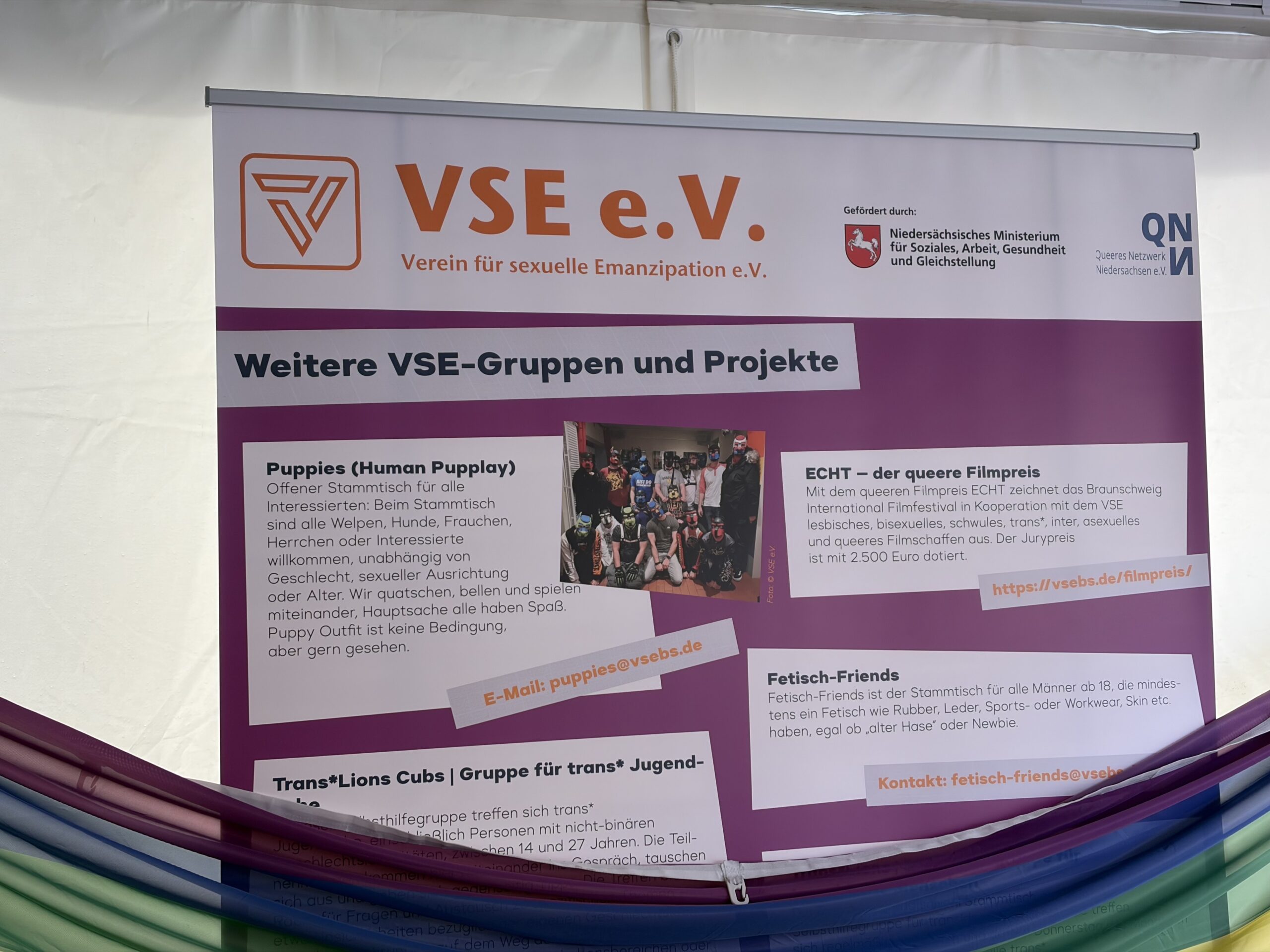 Werbebanner des Vereins auf dem Tag der Niedersachsen in Braunschweig