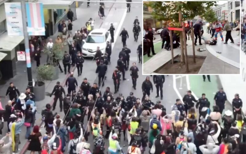 SF Trans March Erupts as Mob Attacks Police, Destroys Cruiser