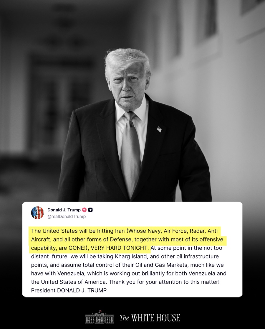 Eben kündigte Trump wieder einen harten Schlag gegen den Iran an.