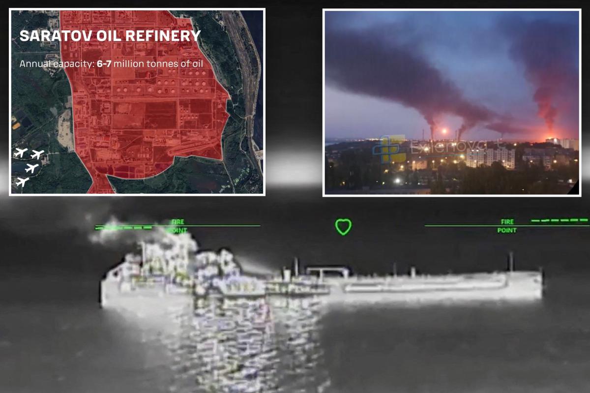 Ukrainian Drones Strike Russian Oil Sites, Ignite Tankers