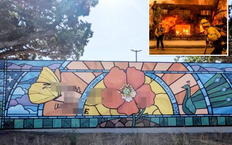 Antisemitic graffiti defaces burned LA synagogue site