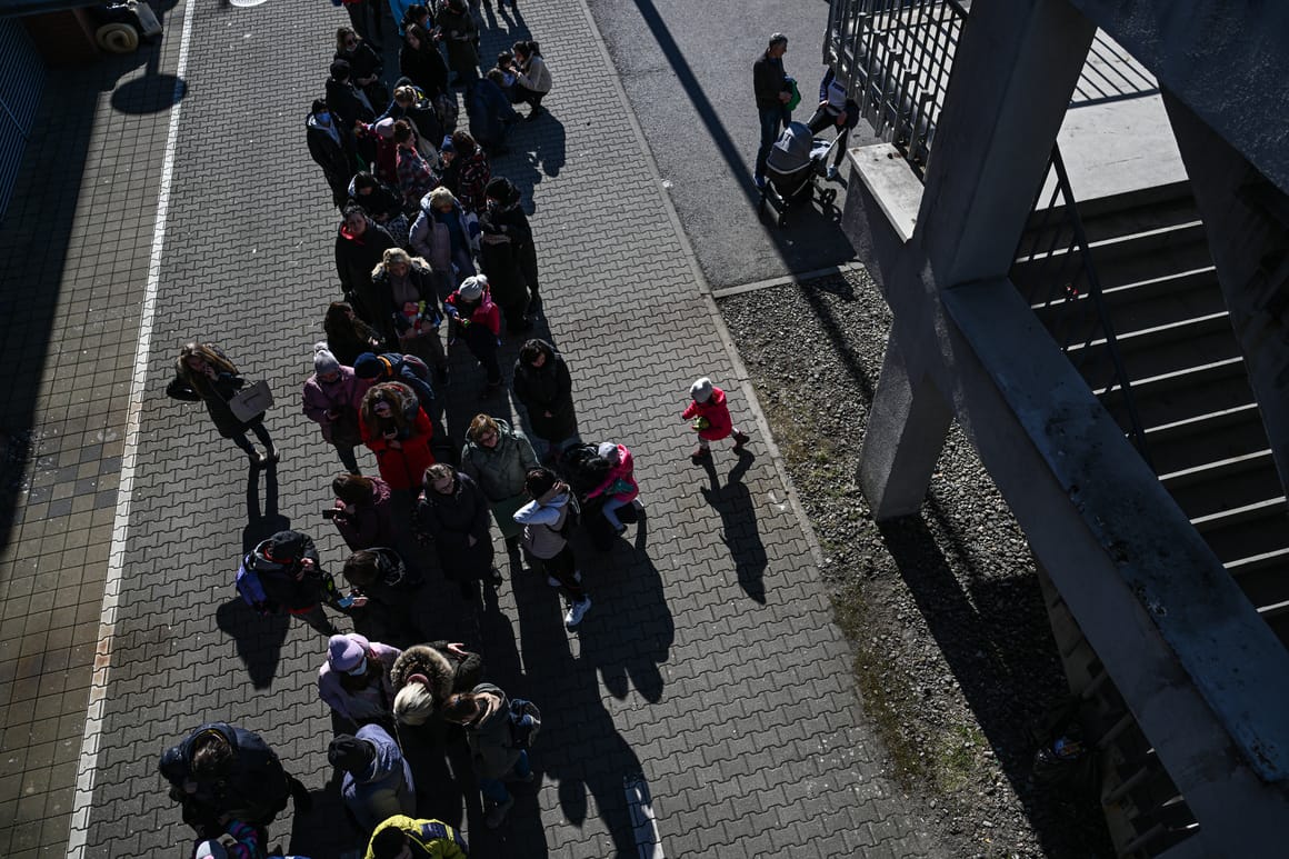 Ukrainians Fleeing War Arrive In Krakow