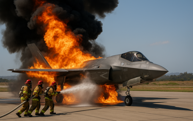 F-35 Catches Fire at Marine Corps Air Station Miramar