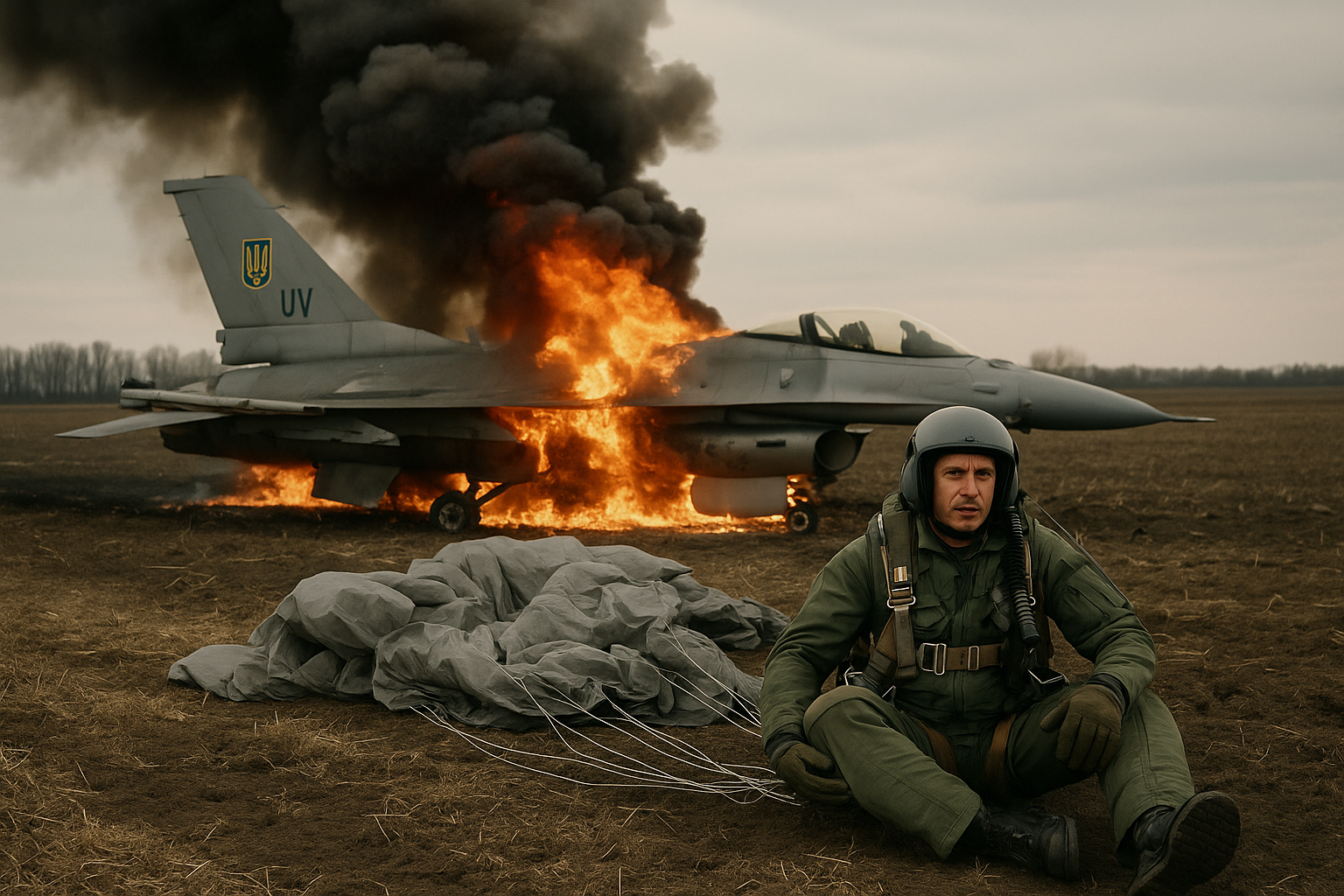 Ukrainian F-16 Downed Near Frontline, Pilot Safely Ejected