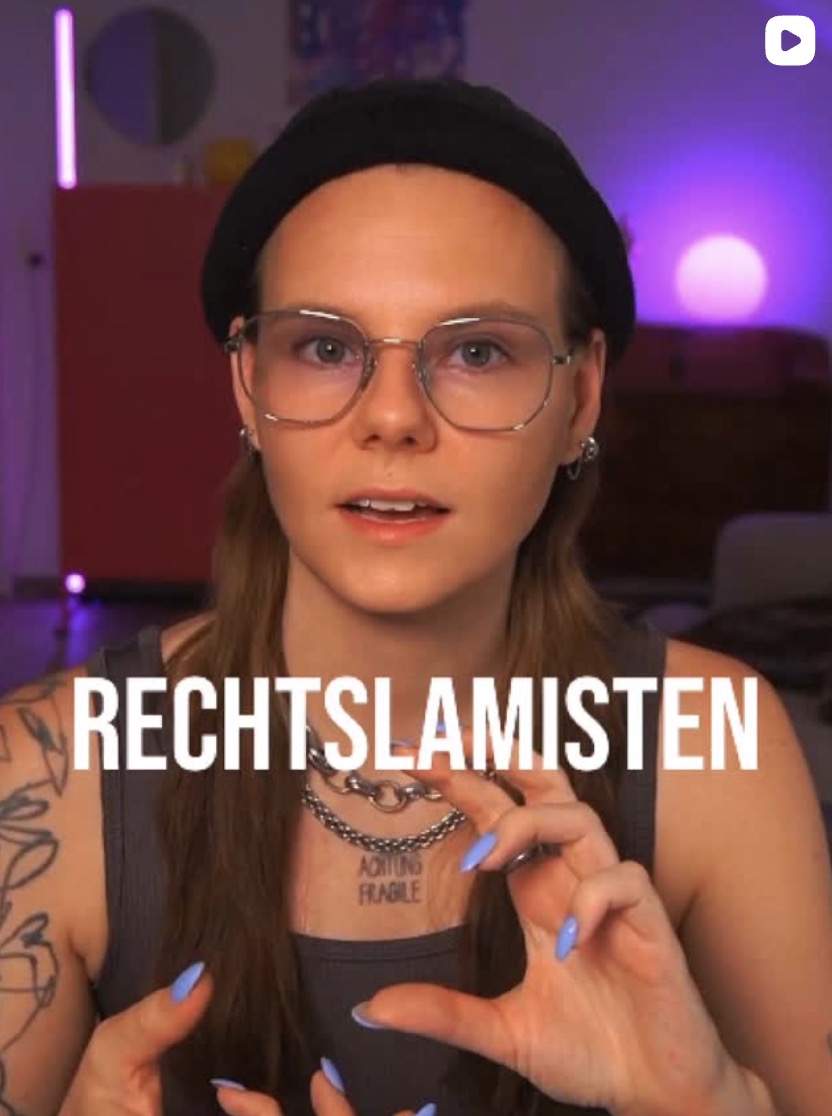 Aus „Islamisten“ mach „Rechtslamisten“ – und schon herrscht wieder Ordnung in der linken Parallelwelt. Screenshot: Instagram