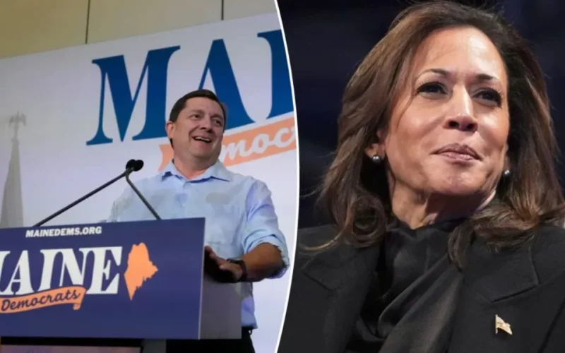 Harris Compares Maine Democrat’s Rise to Her 2024 Campaign