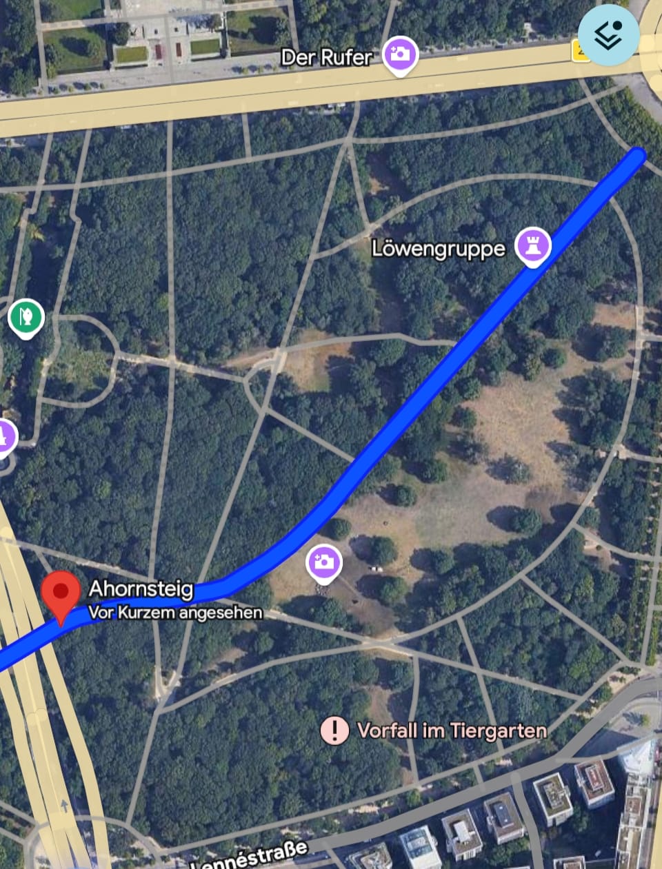 Das ist die Route, die der Anschlags-Van zurückgelegt hat.