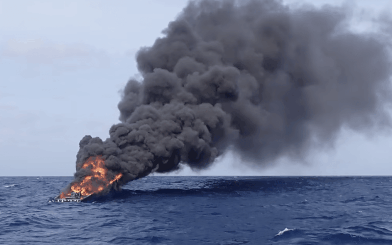 Coast Guard Torches Drug Boat Smuggling Cocaine to US