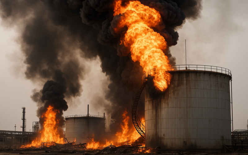 Libya Oil Depot Fire After Tank Hit at Zawiya Facility