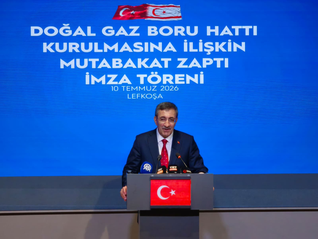 Cevdet Yilmaz at the signing ceremony