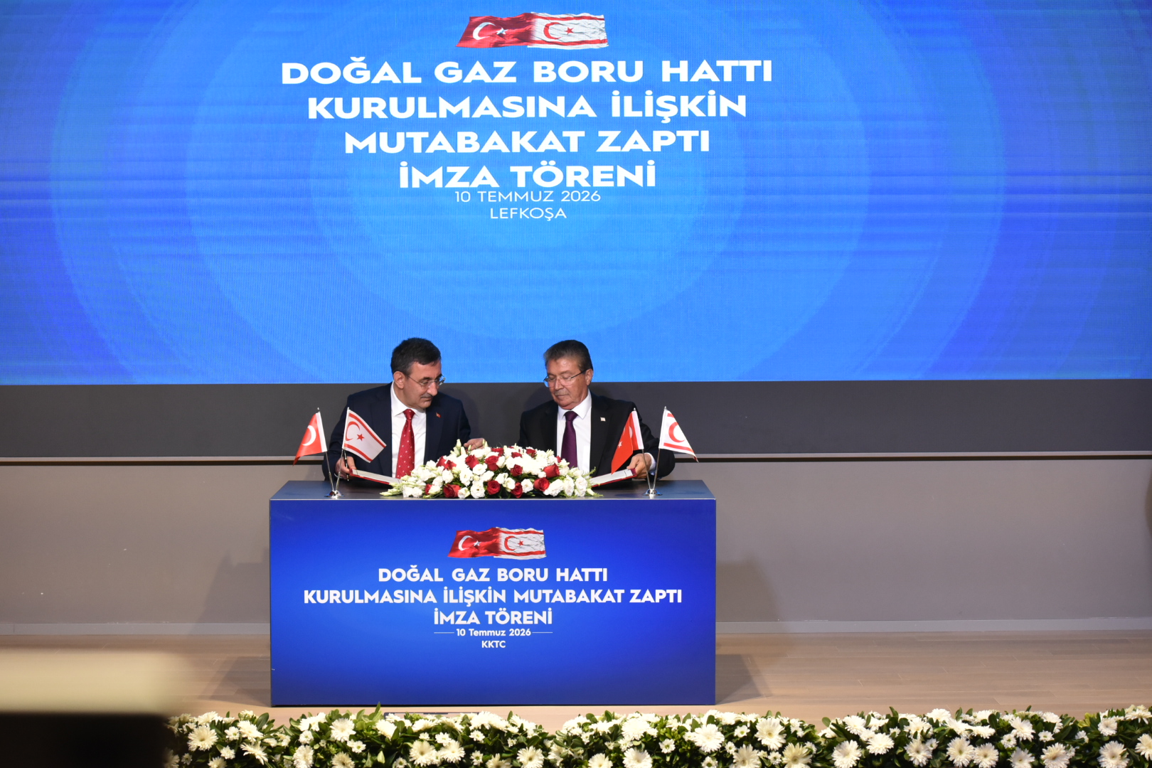 Turkish Vice President Cevdet Yilmaz and Turkish Cypriot