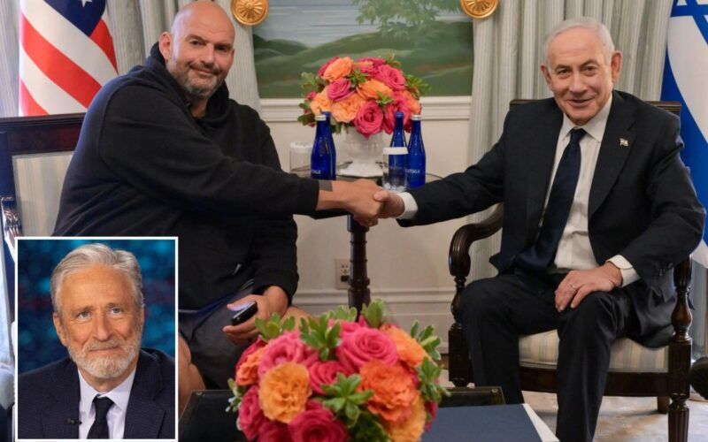 Jon Stewart and Sen. Fetterman Clash Over Israel Policy