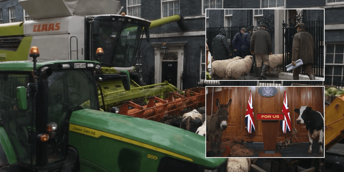 Farmers storm Downing Street in viral spoof slamming Labour